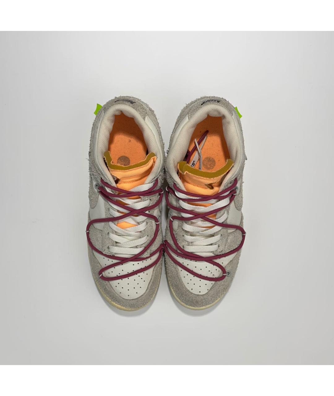 NIKE X OFF-WHITE Бежевые нубуковые низкие кроссовки / кеды, фото 3