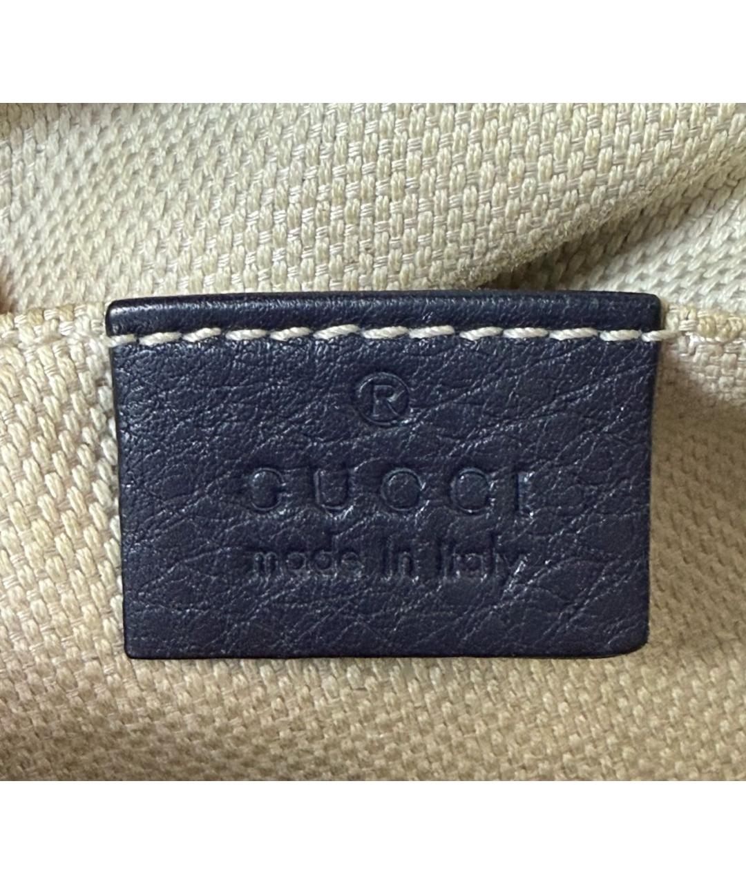 GUCCI Темно-синяя кожаная сумка через плечо, фото 5