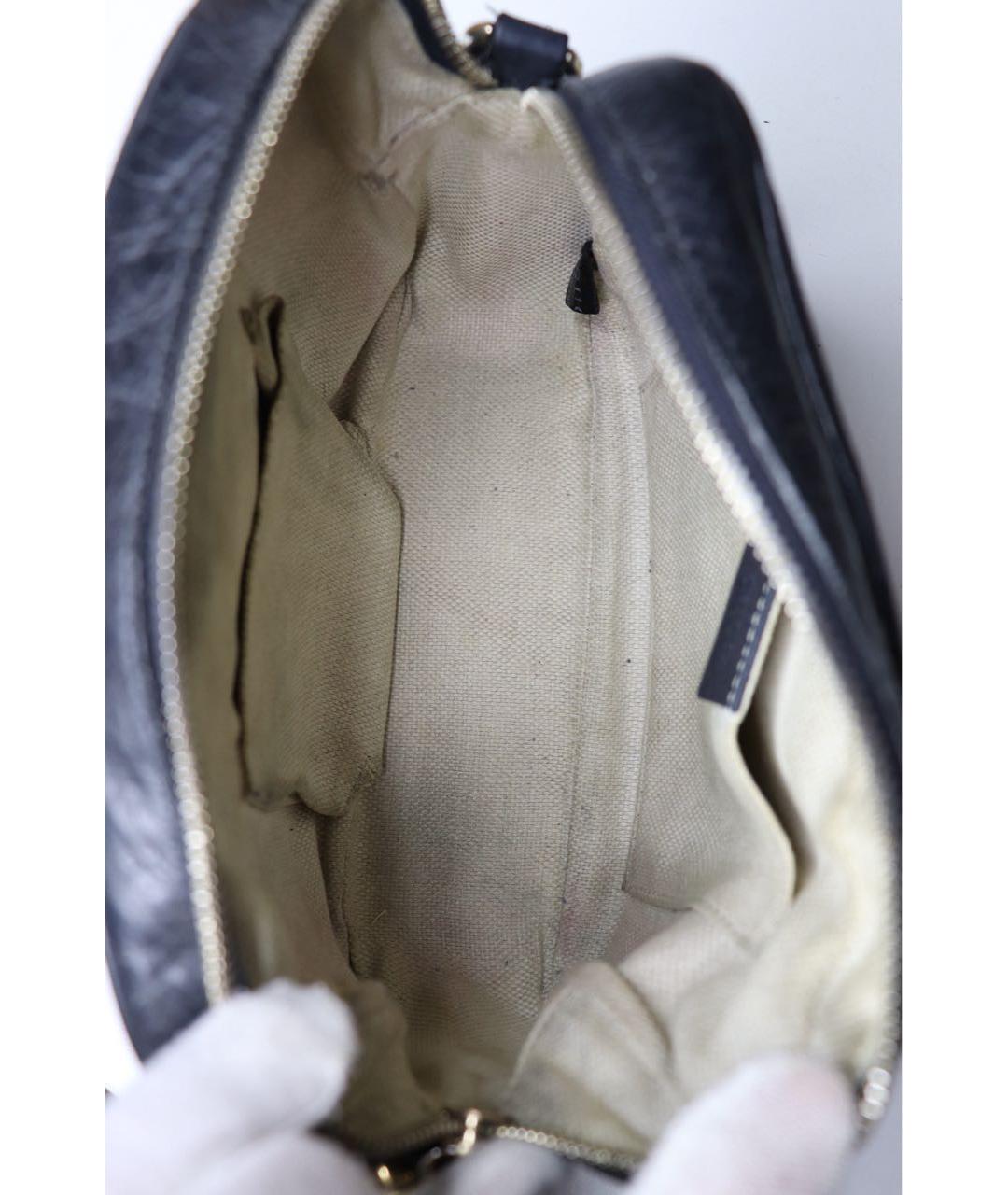 GUCCI Темно-синяя кожаная сумка через плечо, фото 4