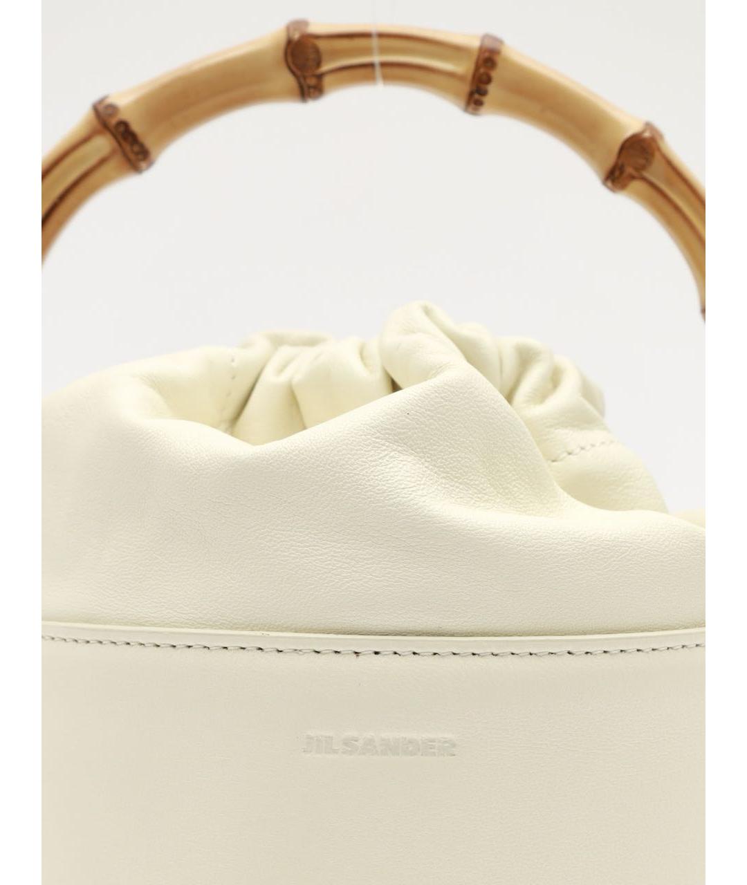 JIL SANDER Бежевая кожаная сумка с короткими ручками, фото 3