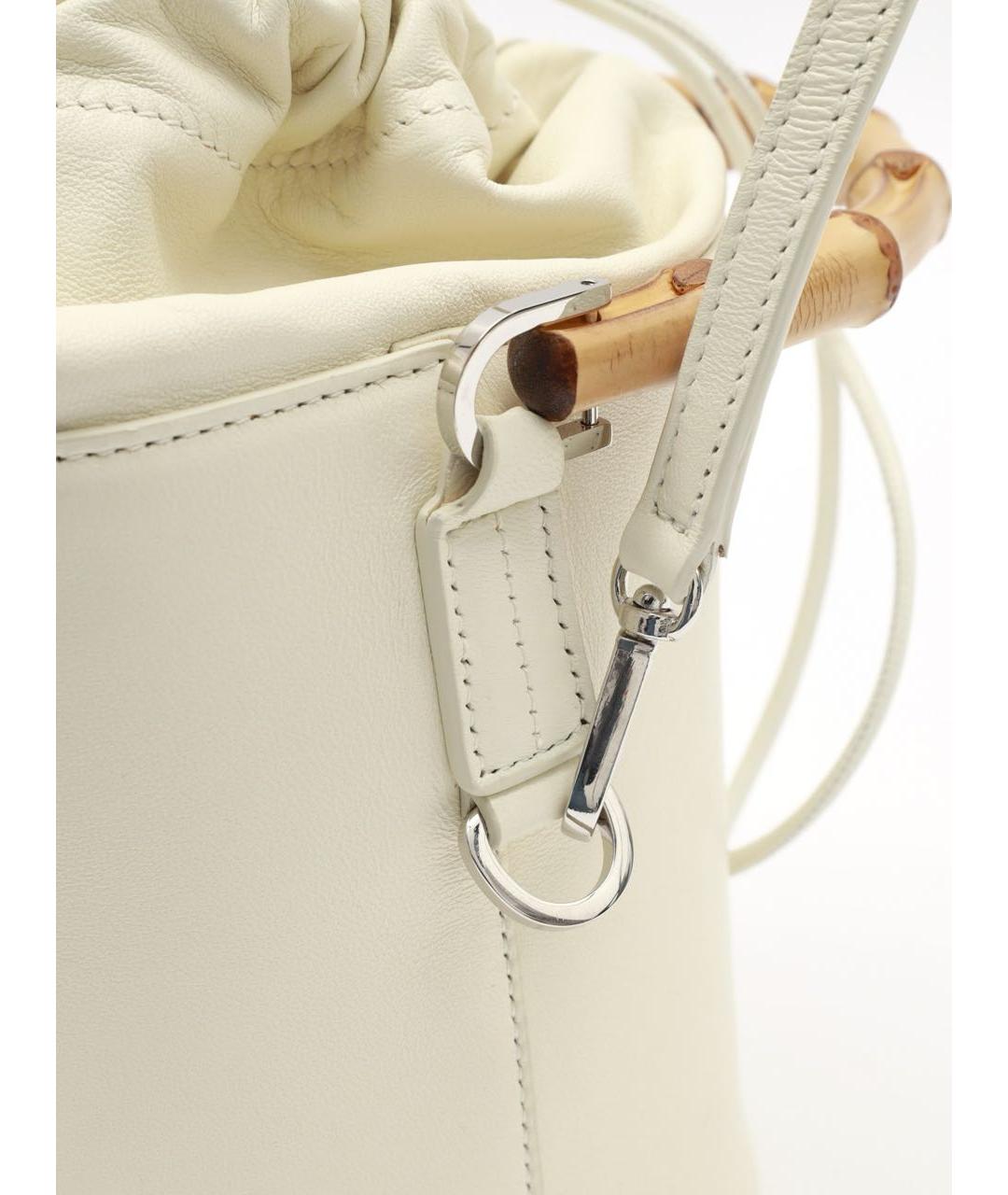 JIL SANDER Бежевая кожаная сумка с короткими ручками, фото 4