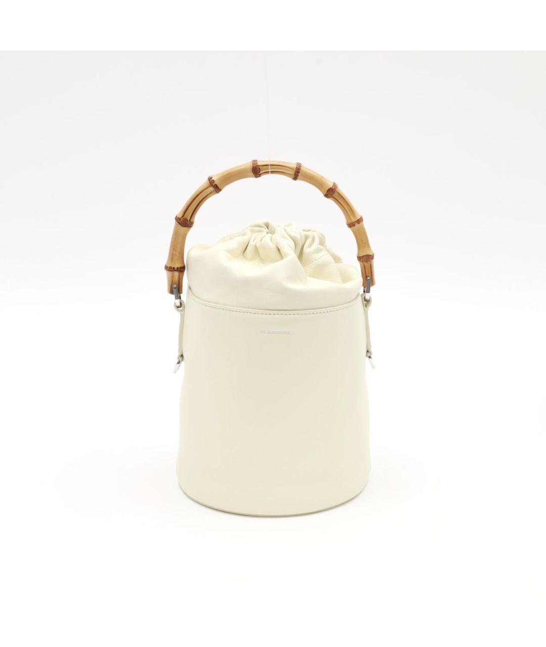 JIL SANDER Бежевая кожаная сумка с короткими ручками, фото 8