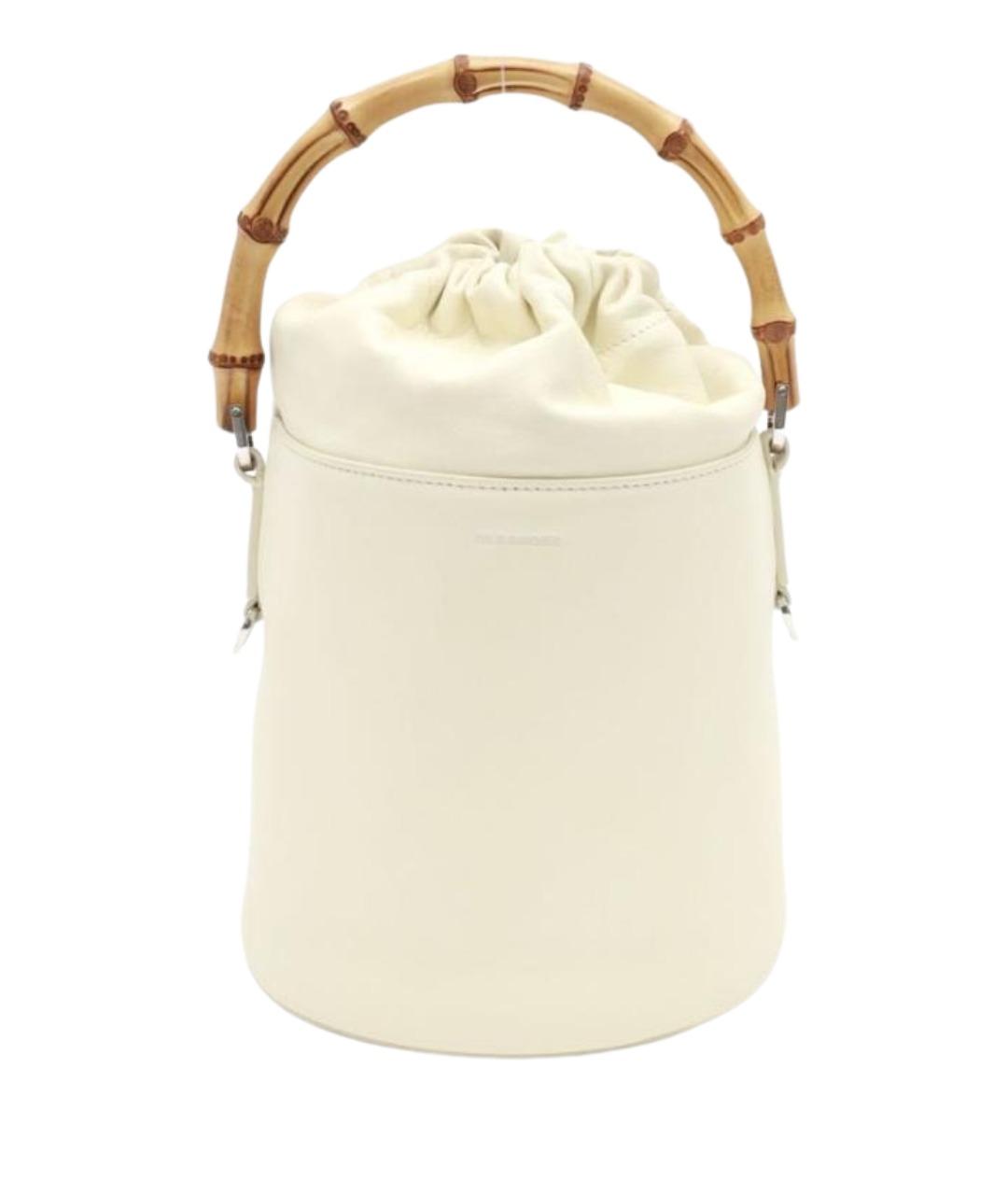 JIL SANDER Бежевая кожаная сумка с короткими ручками, фото 1