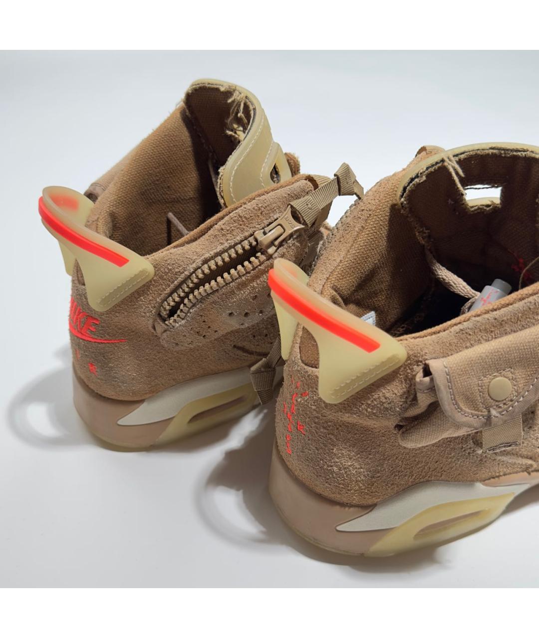 JORDAN Коричневые нубуковые высокие кроссовки / кеды, фото 6