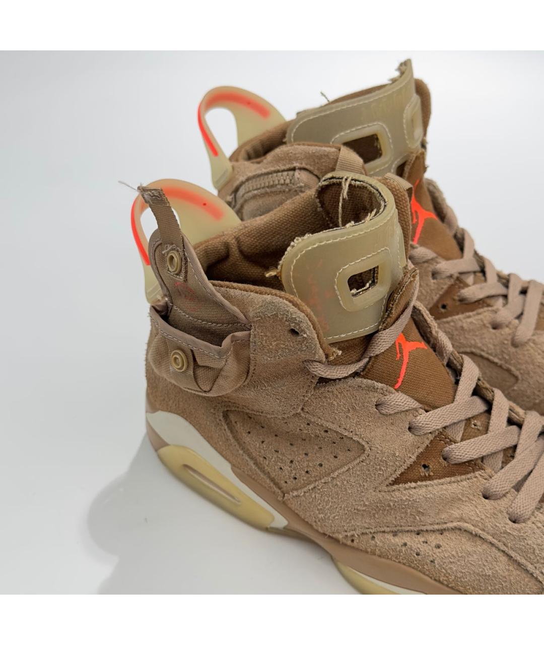 JORDAN Коричневые нубуковые высокие кроссовки / кеды, фото 5