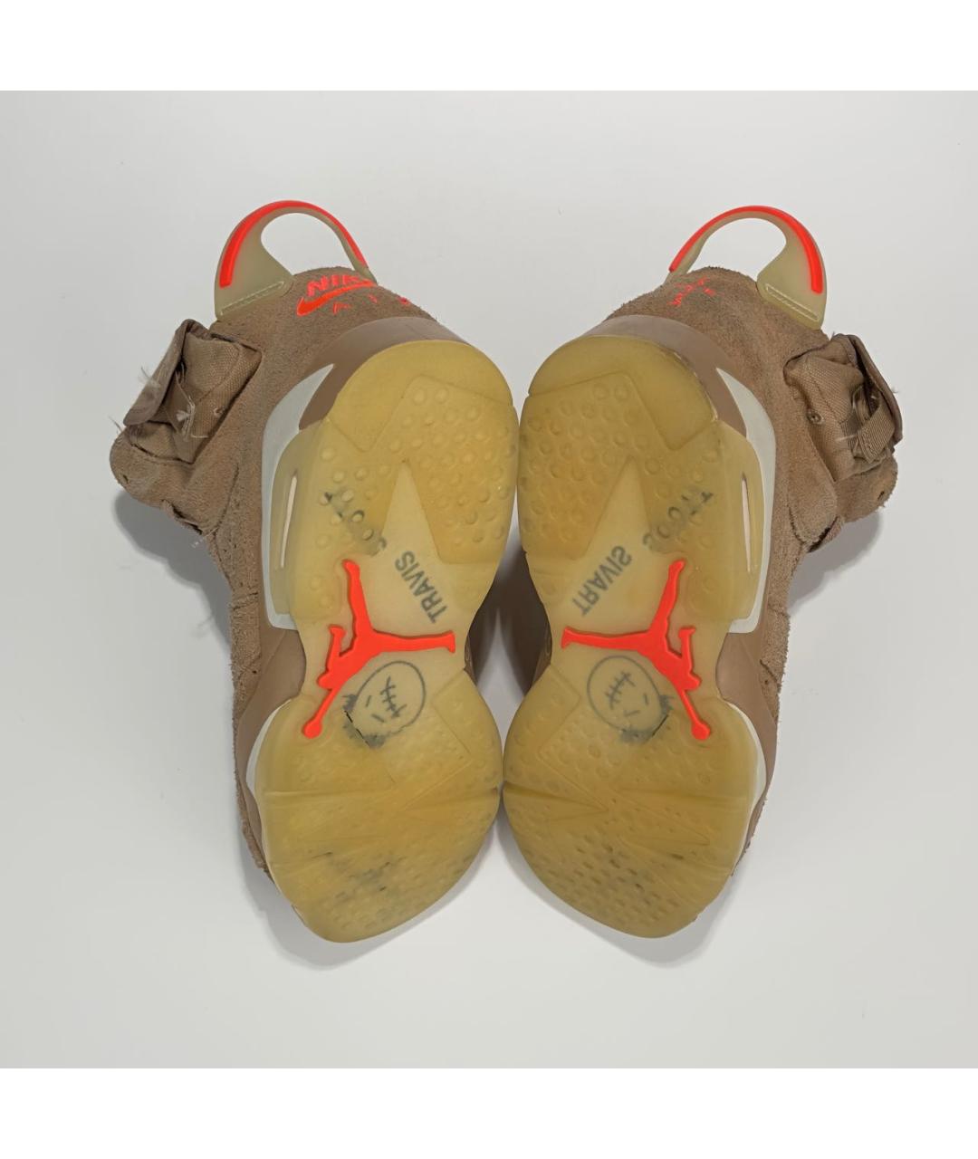 JORDAN Коричневые нубуковые высокие кроссовки / кеды, фото 4