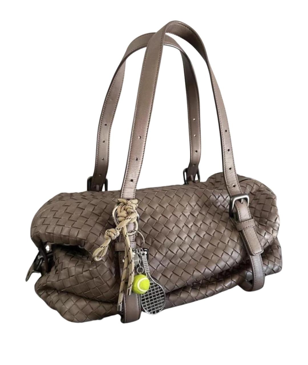 BOTTEGA VENETA Серая кожаная сумка через плечо, фото 1