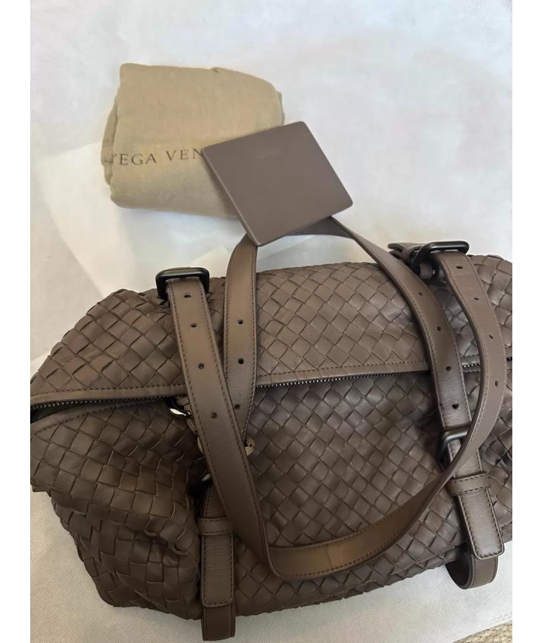 BOTTEGA VENETA Серая кожаная сумка через плечо, фото 4