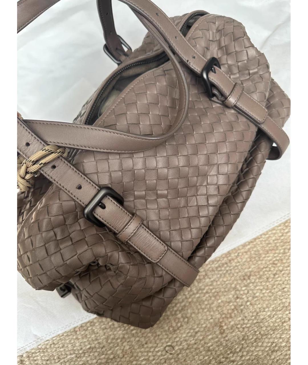 BOTTEGA VENETA Серая кожаная сумка через плечо, фото 8