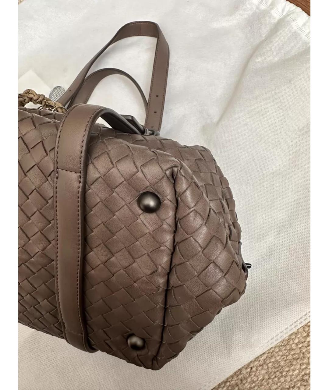 BOTTEGA VENETA Серая кожаная сумка через плечо, фото 7