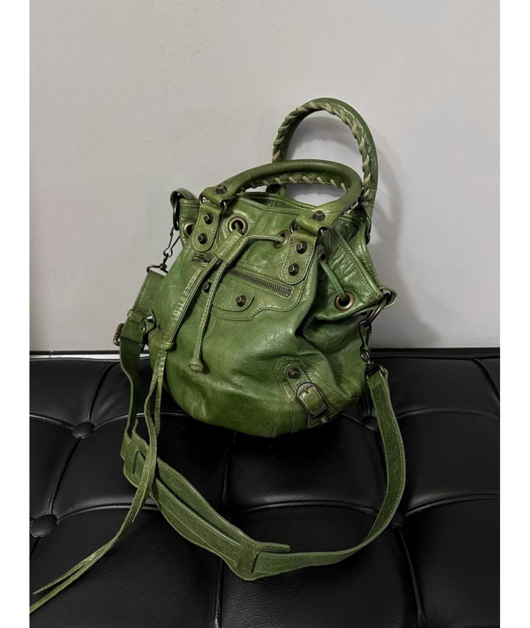 BALENCIAGA Зеленая кожаная сумка через плечо, фото 2