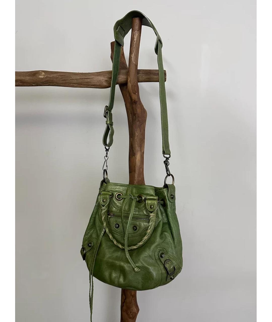 BALENCIAGA Зеленая кожаная сумка через плечо, фото 10