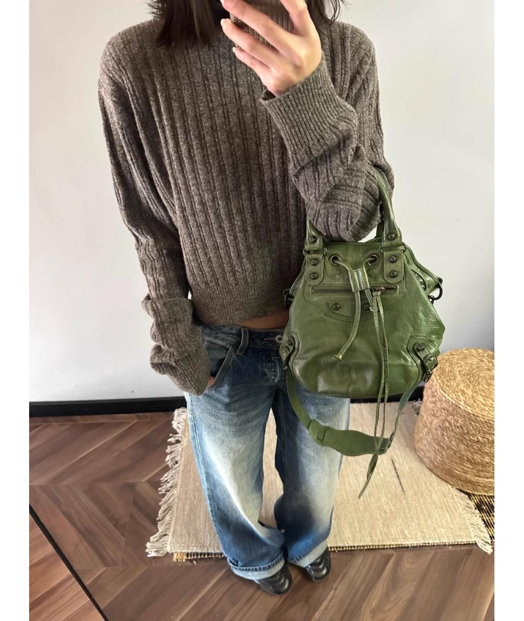 BALENCIAGA Зеленая кожаная сумка через плечо, фото 3