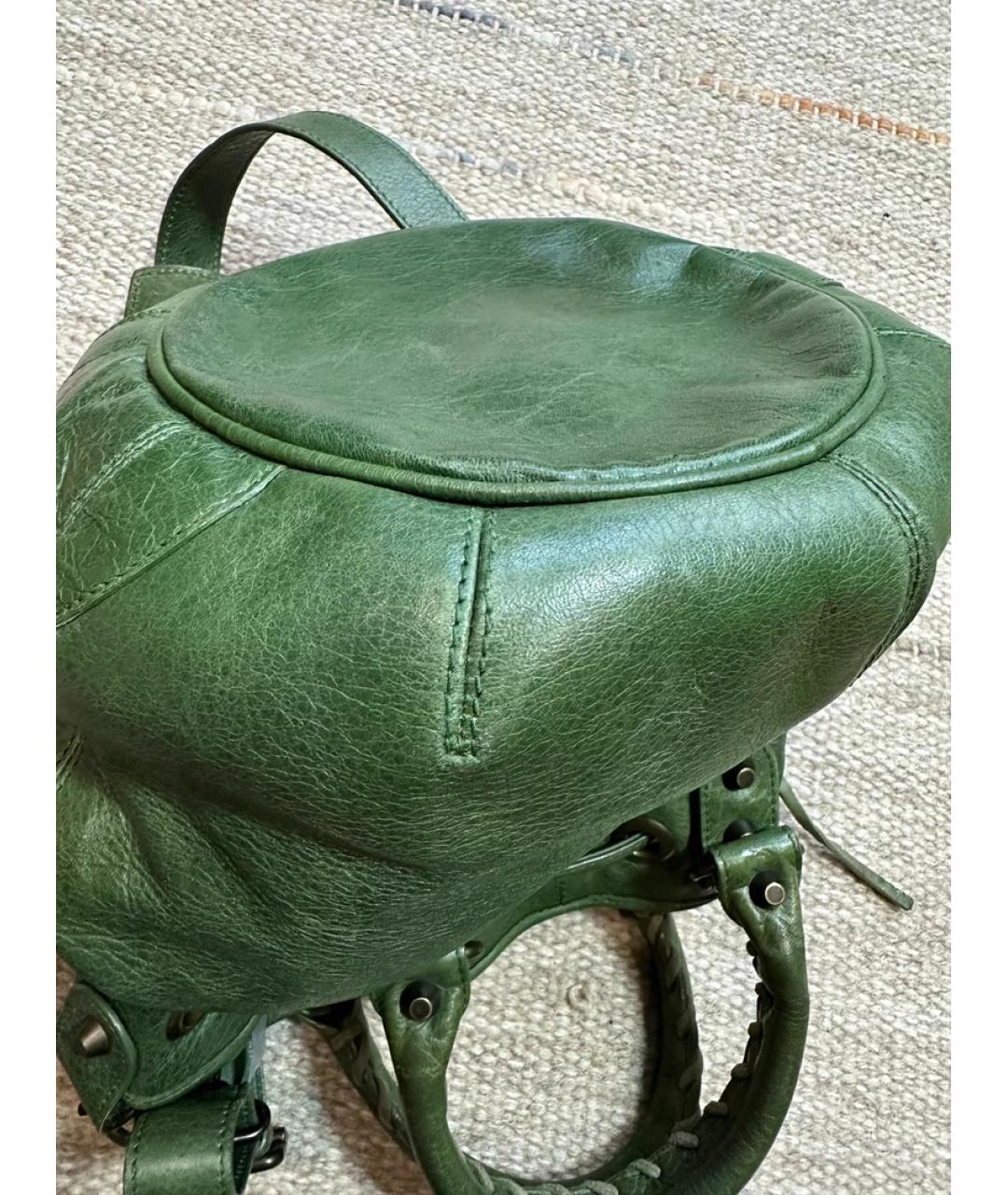 BALENCIAGA Зеленая кожаная сумка через плечо, фото 7