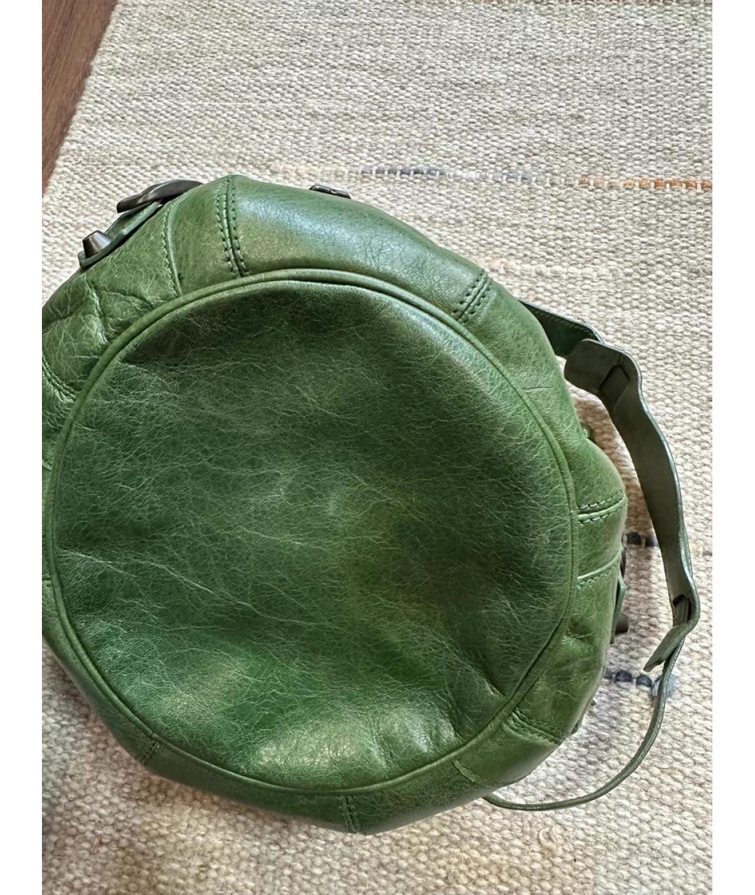 BALENCIAGA Зеленая кожаная сумка через плечо, фото 8