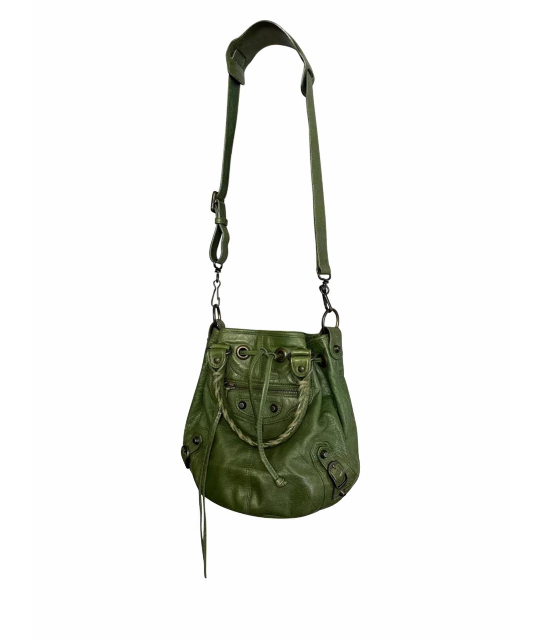 BALENCIAGA Зеленая кожаная сумка через плечо, фото 1