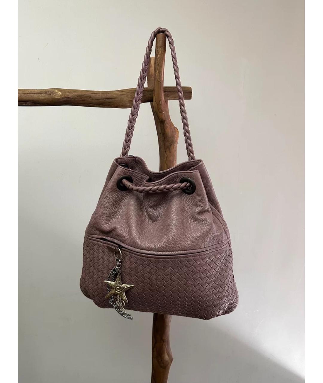 BOTTEGA VENETA Розовая кожаная сумка через плечо, фото 3