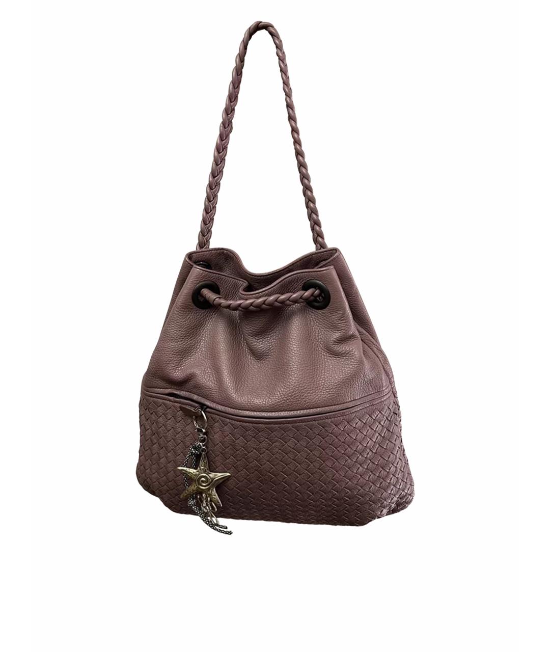 BOTTEGA VENETA Розовая кожаная сумка через плечо, фото 1