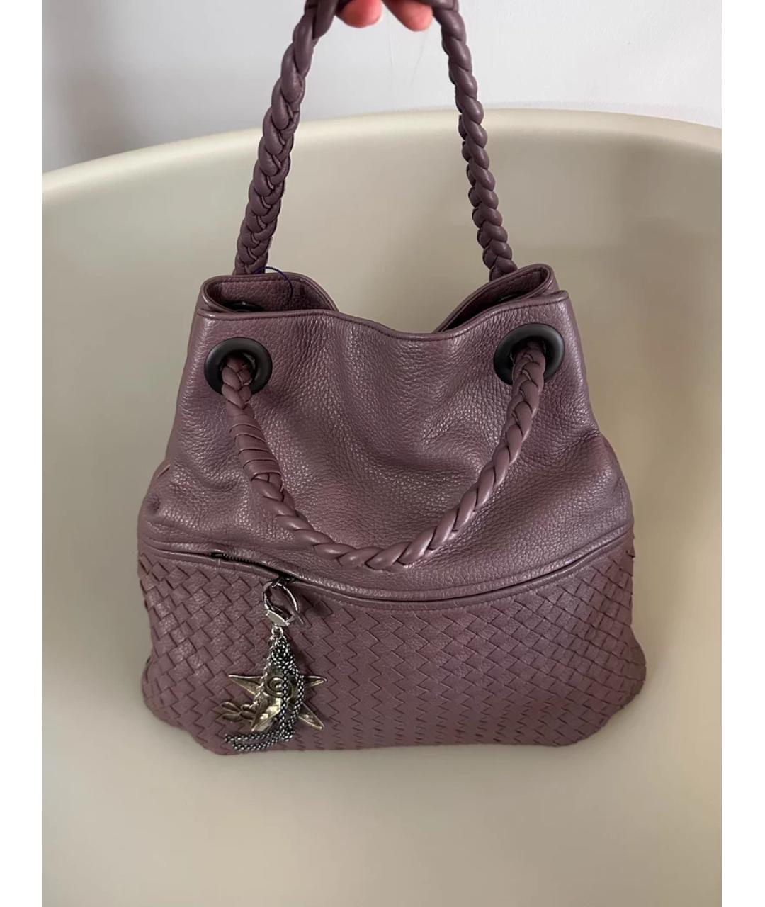 BOTTEGA VENETA Розовая кожаная сумка через плечо, фото 2
