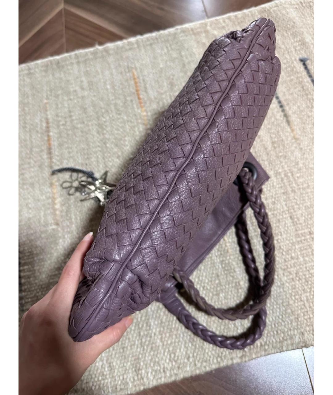 BOTTEGA VENETA Розовая кожаная сумка через плечо, фото 6