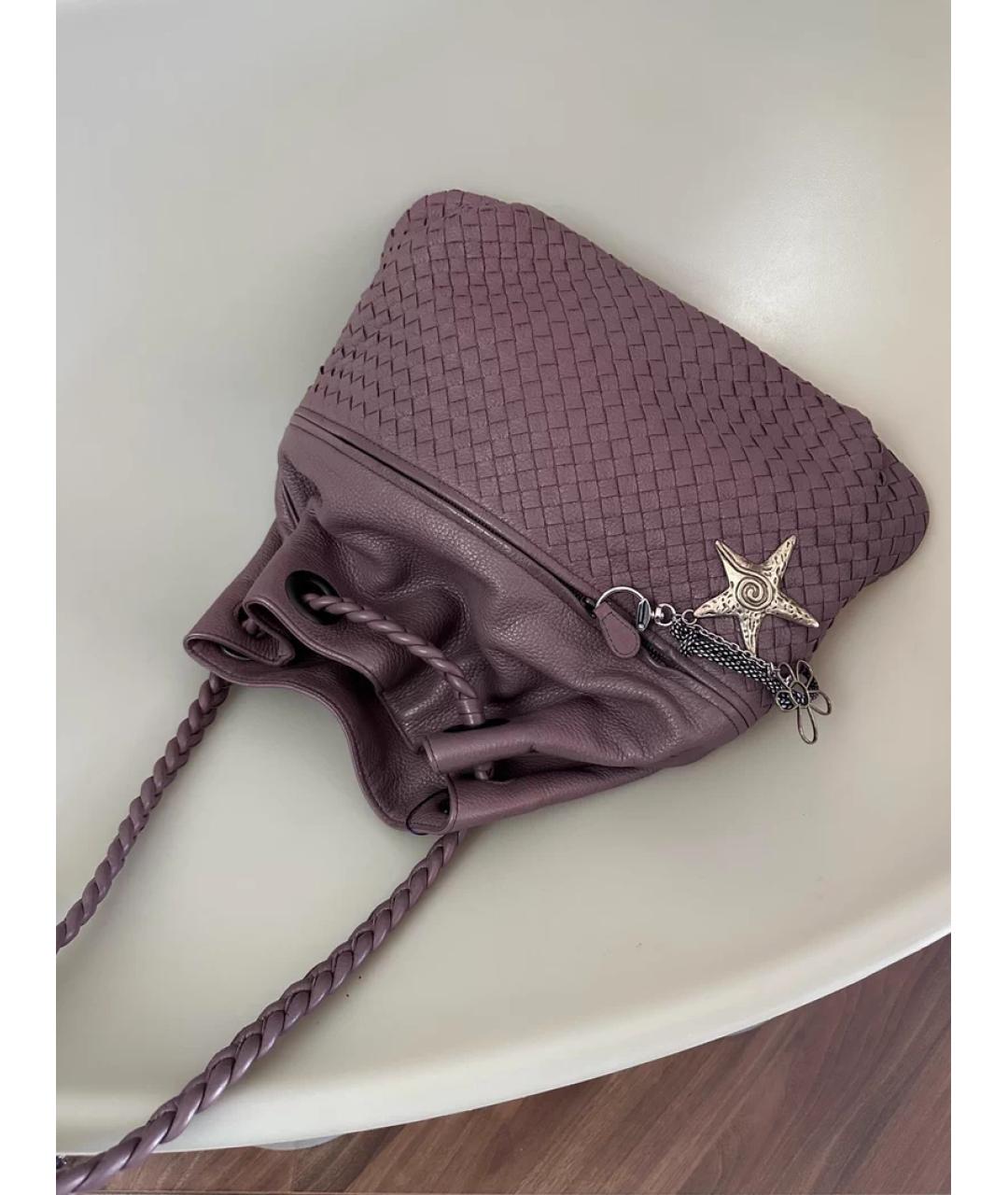 BOTTEGA VENETA Розовая кожаная сумка через плечо, фото 8