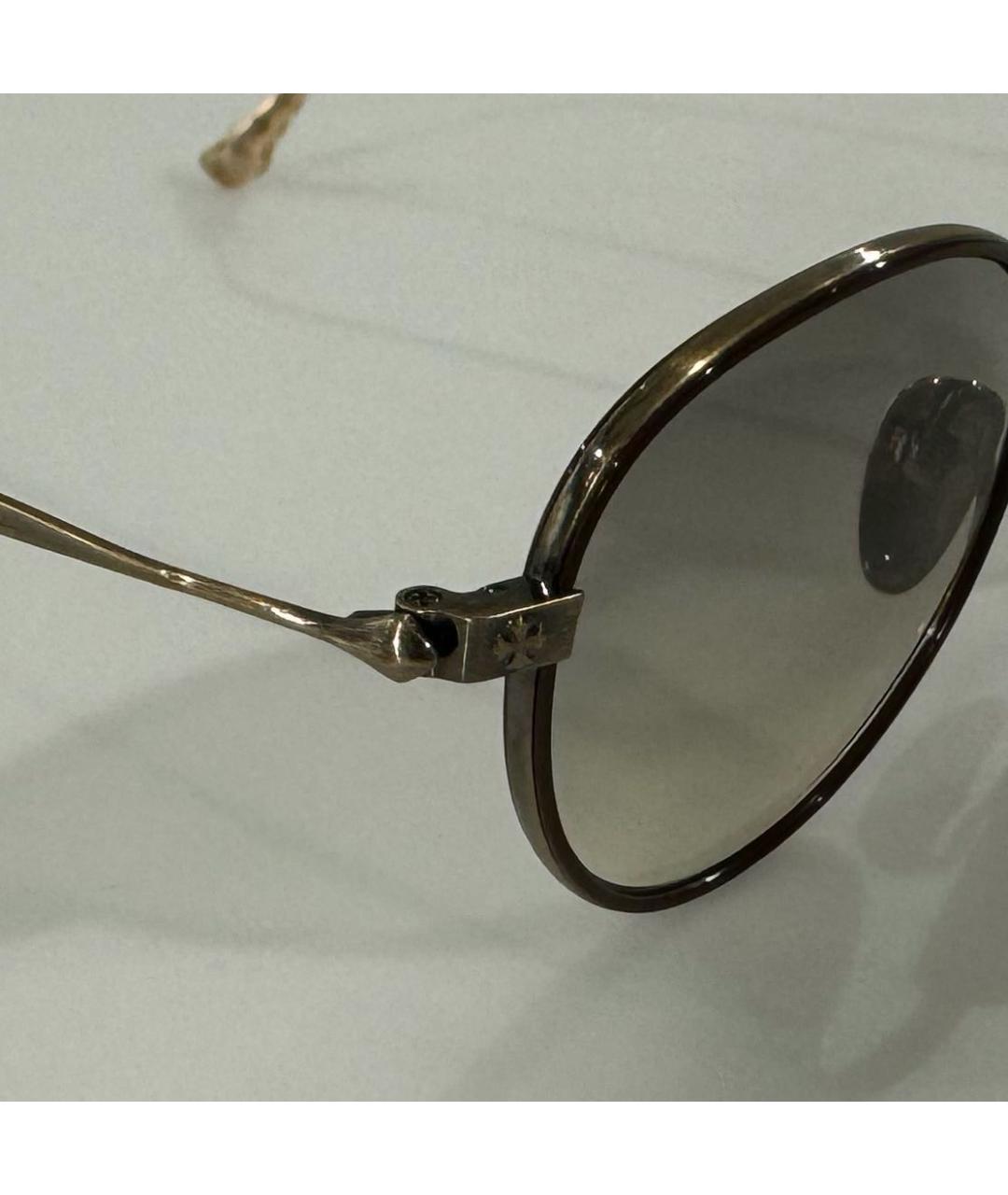 CHROME HEARTS Коричневые металлические солнцезащитные очки, фото 3