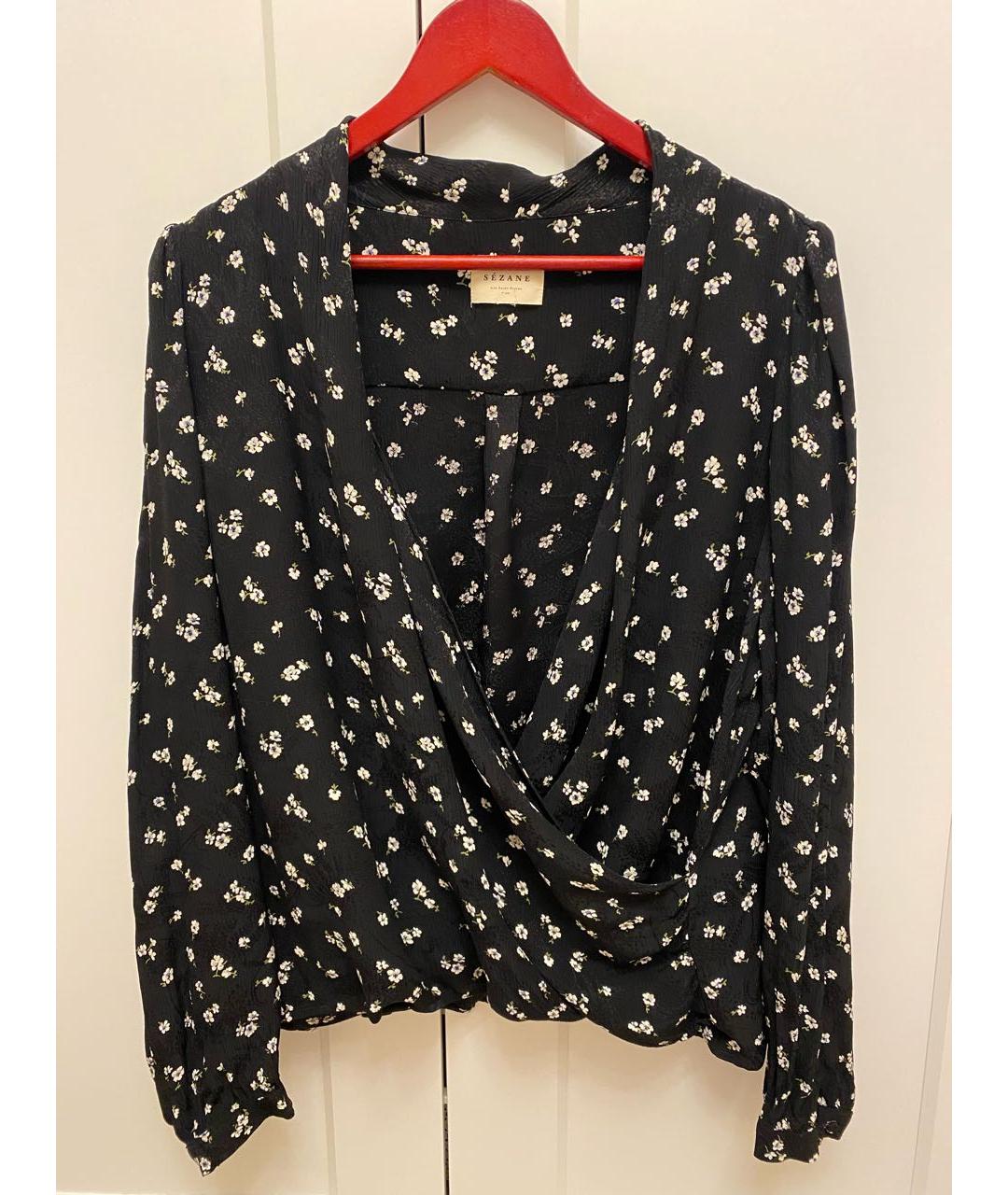 Sezane Черная вискозная блузы, фото 9