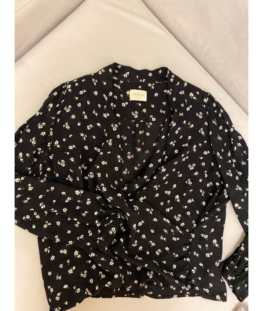 Sezane Черная вискозная блузы, фото 5