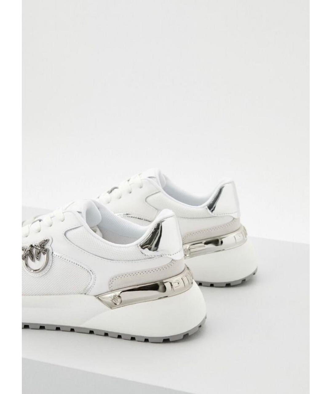 PINKO Белые кожаные кроссовки, фото 4