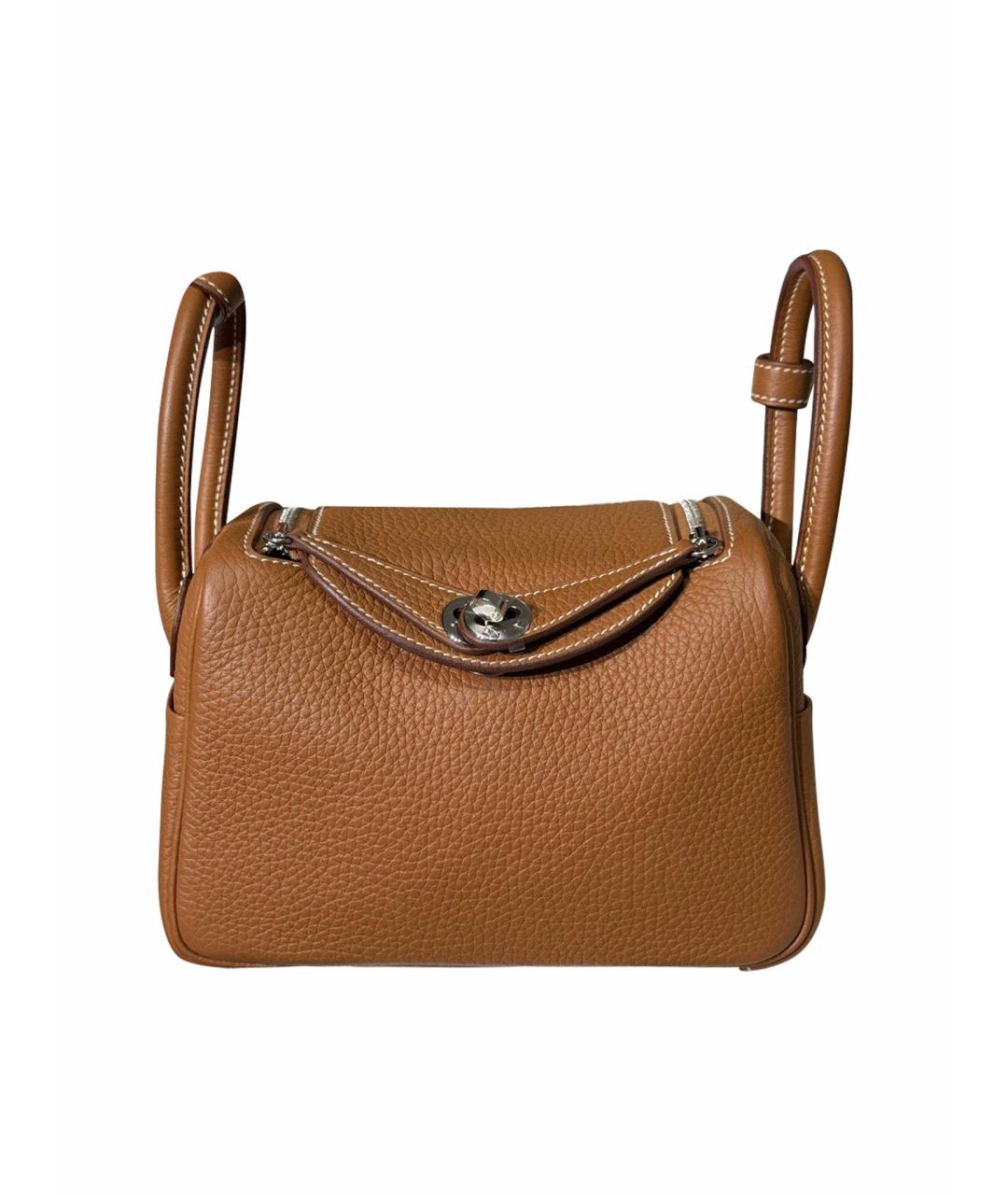 HERMES Коричневая кожаная сумка через плечо, фото 1