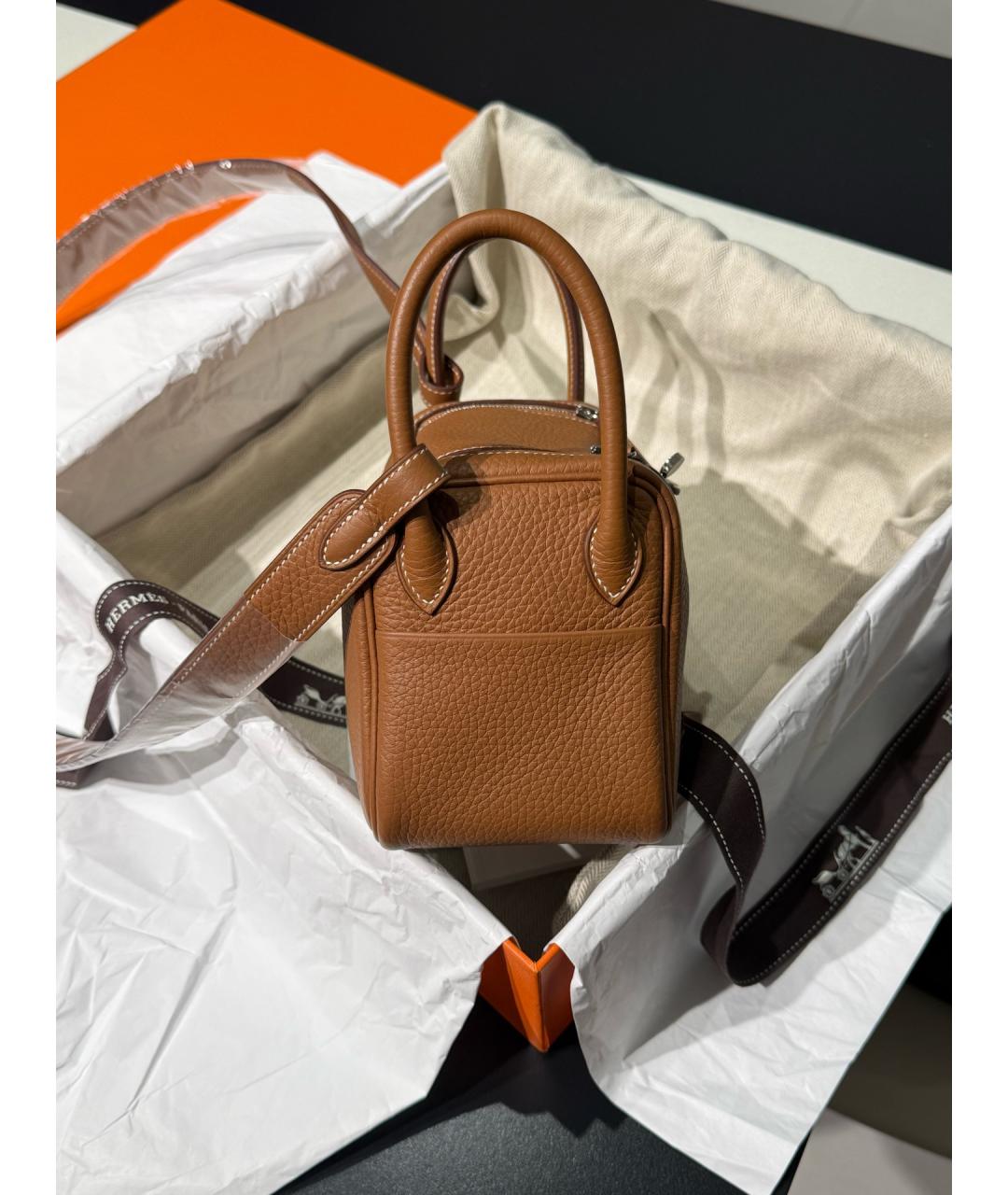 HERMES Коричневая кожаная сумка через плечо, фото 2