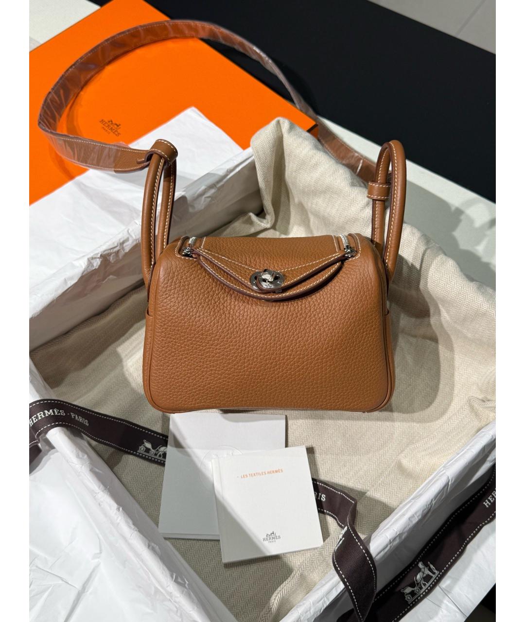 HERMES Коричневая кожаная сумка через плечо, фото 7