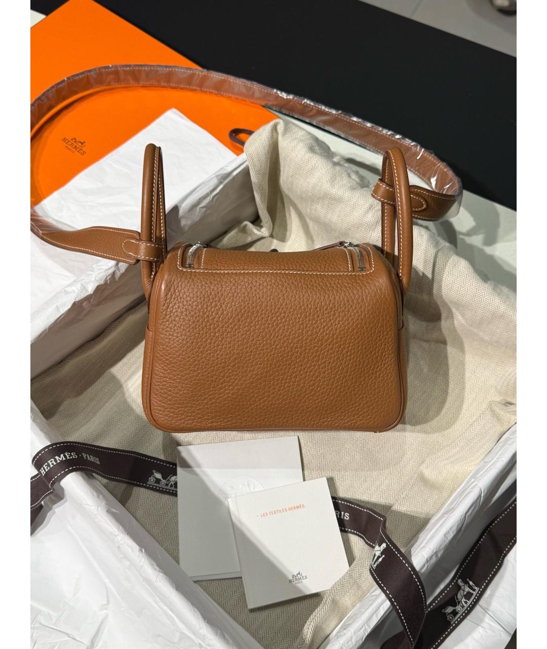 HERMES Коричневая кожаная сумка через плечо, фото 3