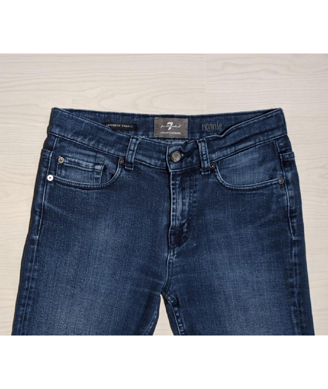 7 FOR ALL MANKIND Синие хлопко-кашемировые джинсы скинни, фото 2