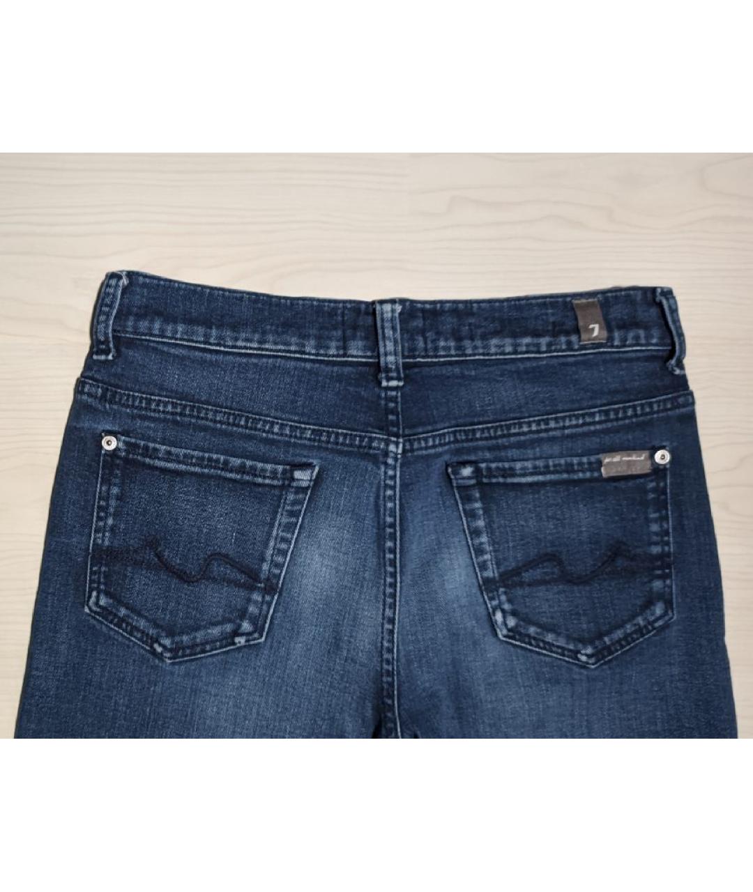 7 FOR ALL MANKIND Синие хлопко-кашемировые джинсы скинни, фото 5