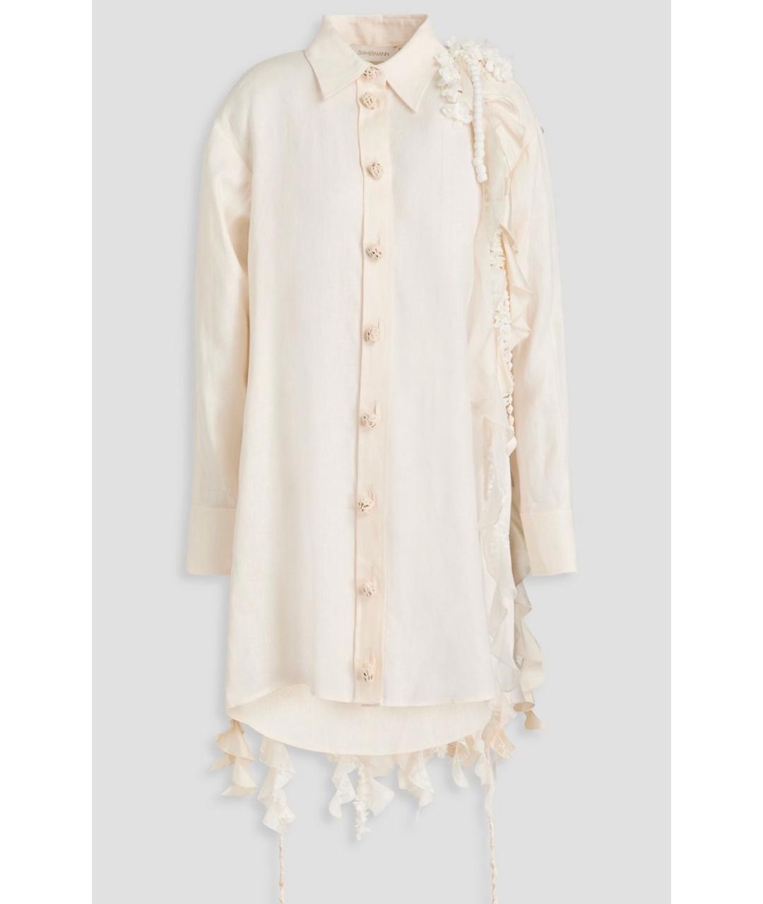 ZIMMERMANN Бежевое льняное коктейльное платье, фото 6