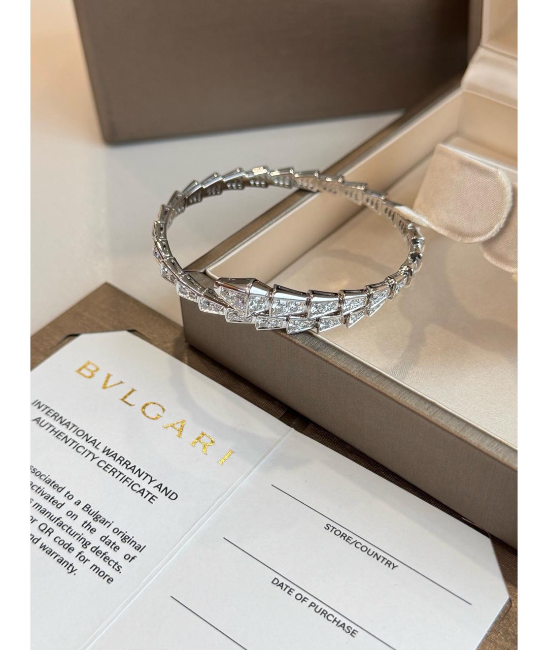 BVLGARI Серебрянный браслет из белого золота, фото 7