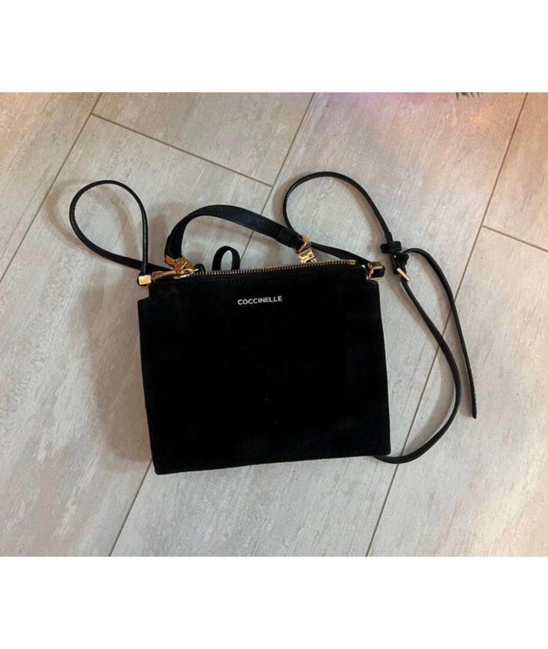 COCCINELLE Черная замшевая сумка через плечо, фото 3
