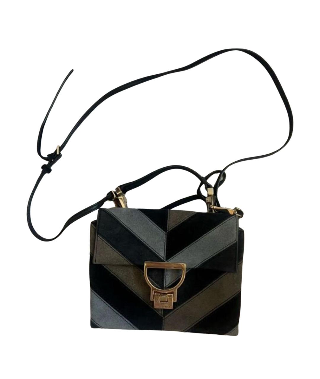 COCCINELLE Черная замшевая сумка через плечо, фото 1