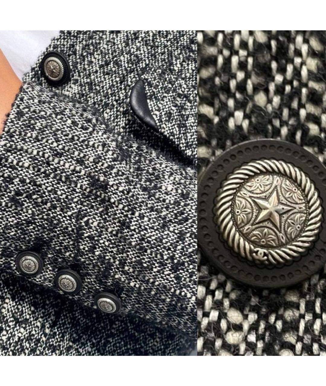 CHANEL Серый твидовый жакет/пиджак, фото 4