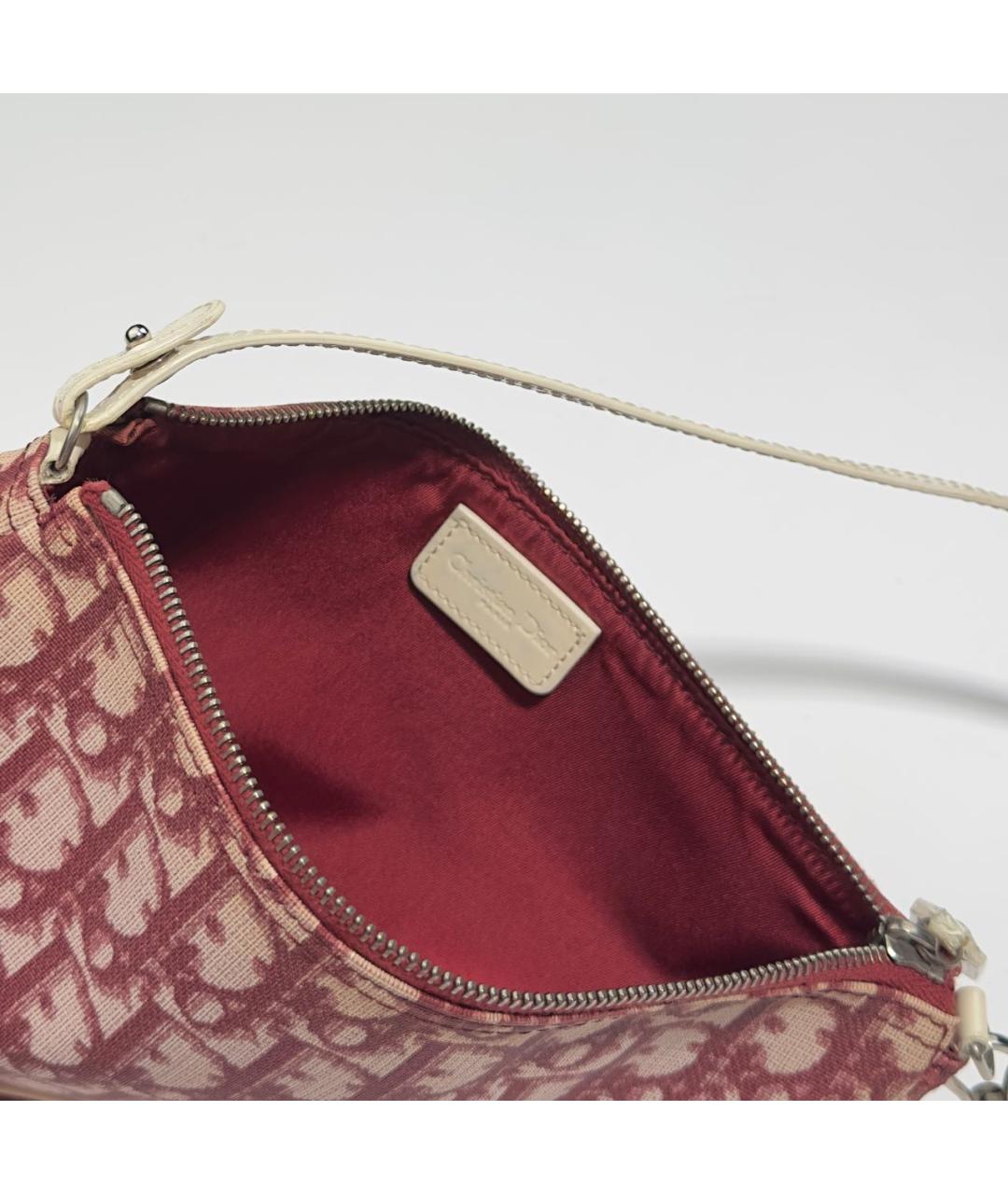 CHRISTIAN DIOR Бордовая сумка с короткими ручками, фото 5