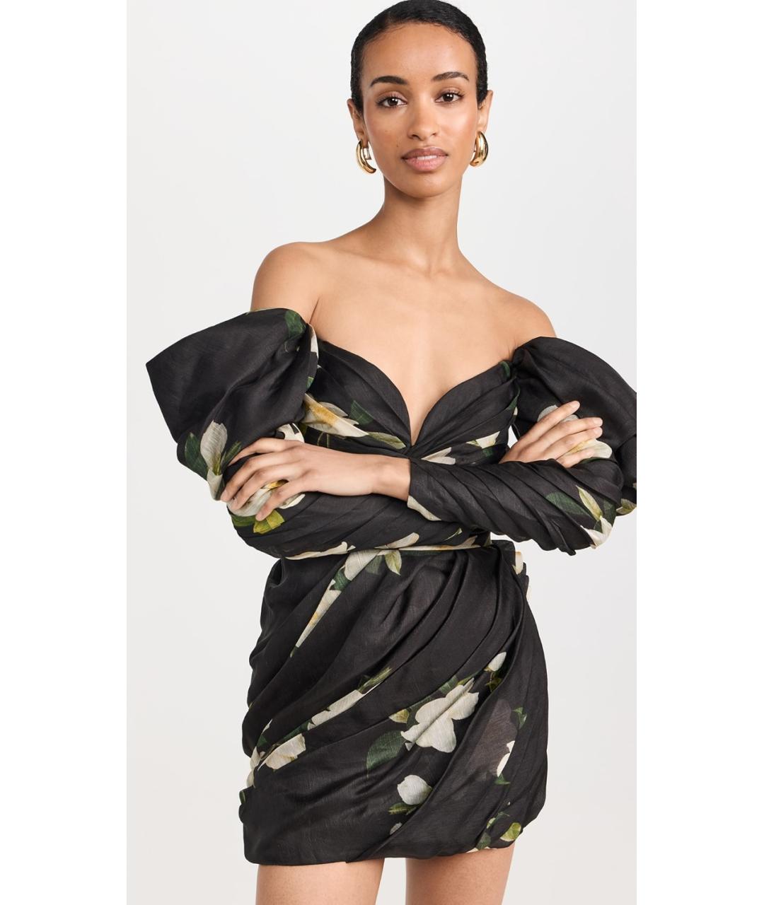 ZIMMERMANN Черное льняное коктейльное платье, фото 5