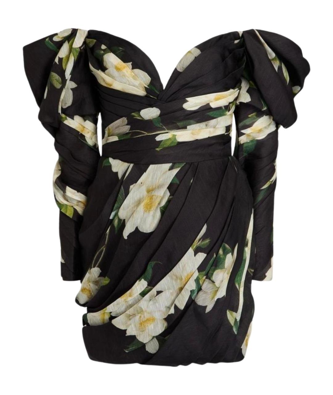 ZIMMERMANN Черное льняное коктейльное платье, фото 1