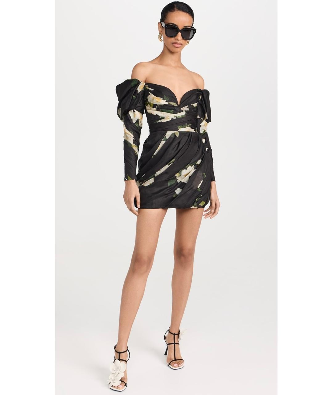 ZIMMERMANN Черное льняное коктейльное платье, фото 3