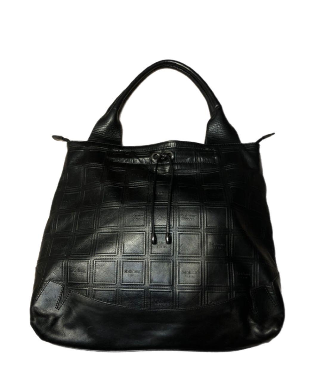 BALDININI Черная кожаная сумка тоут, фото 3