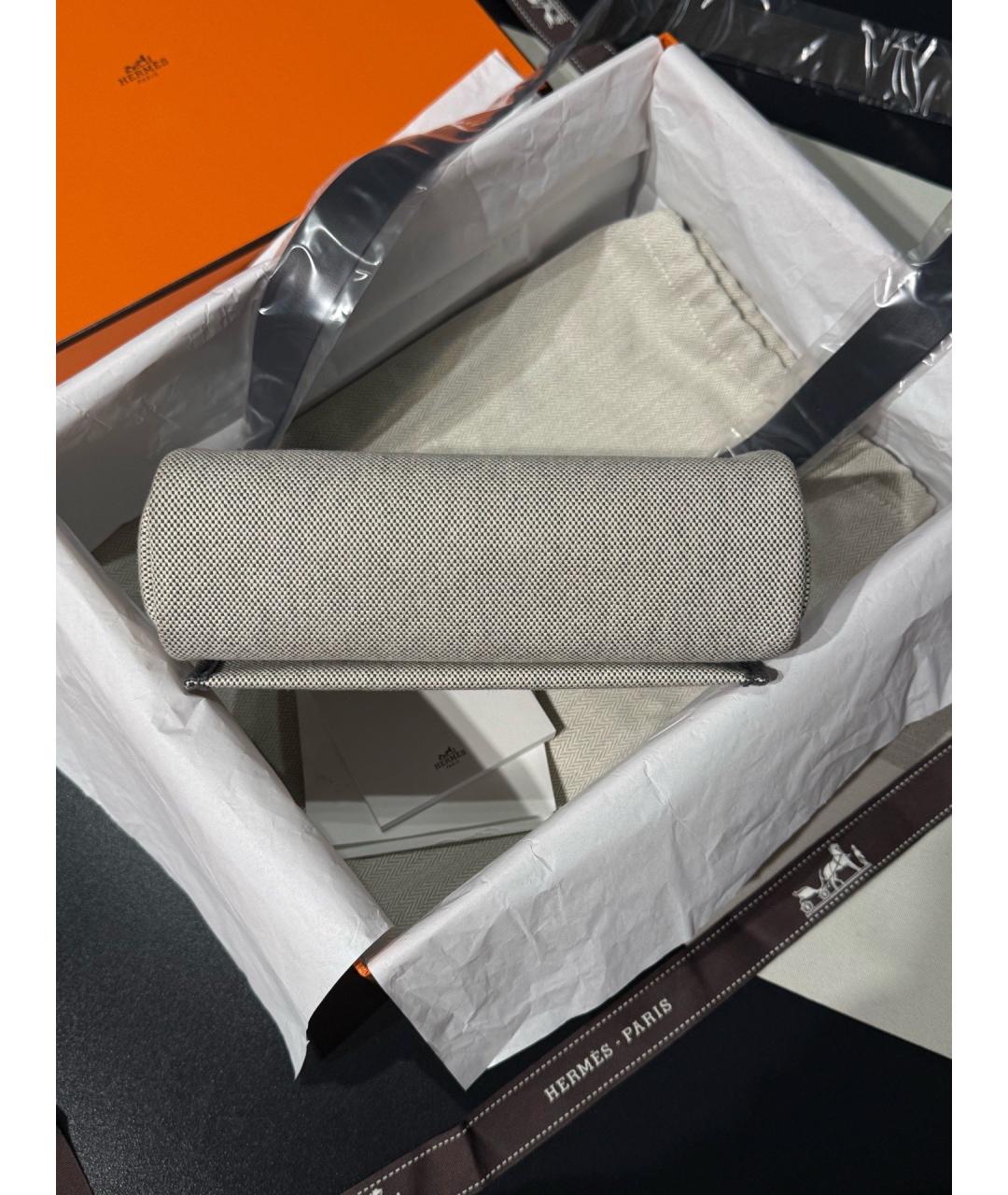 HERMES Серая кожаная сумка через плечо, фото 5