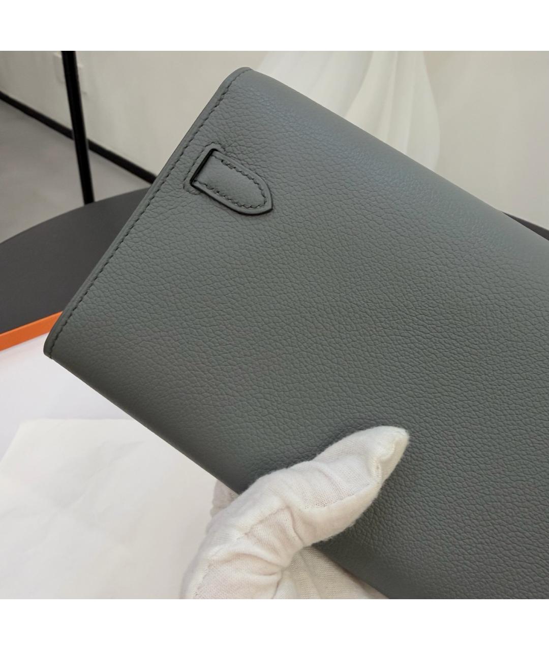 HERMES Серая кожаная сумка через плечо, фото 7