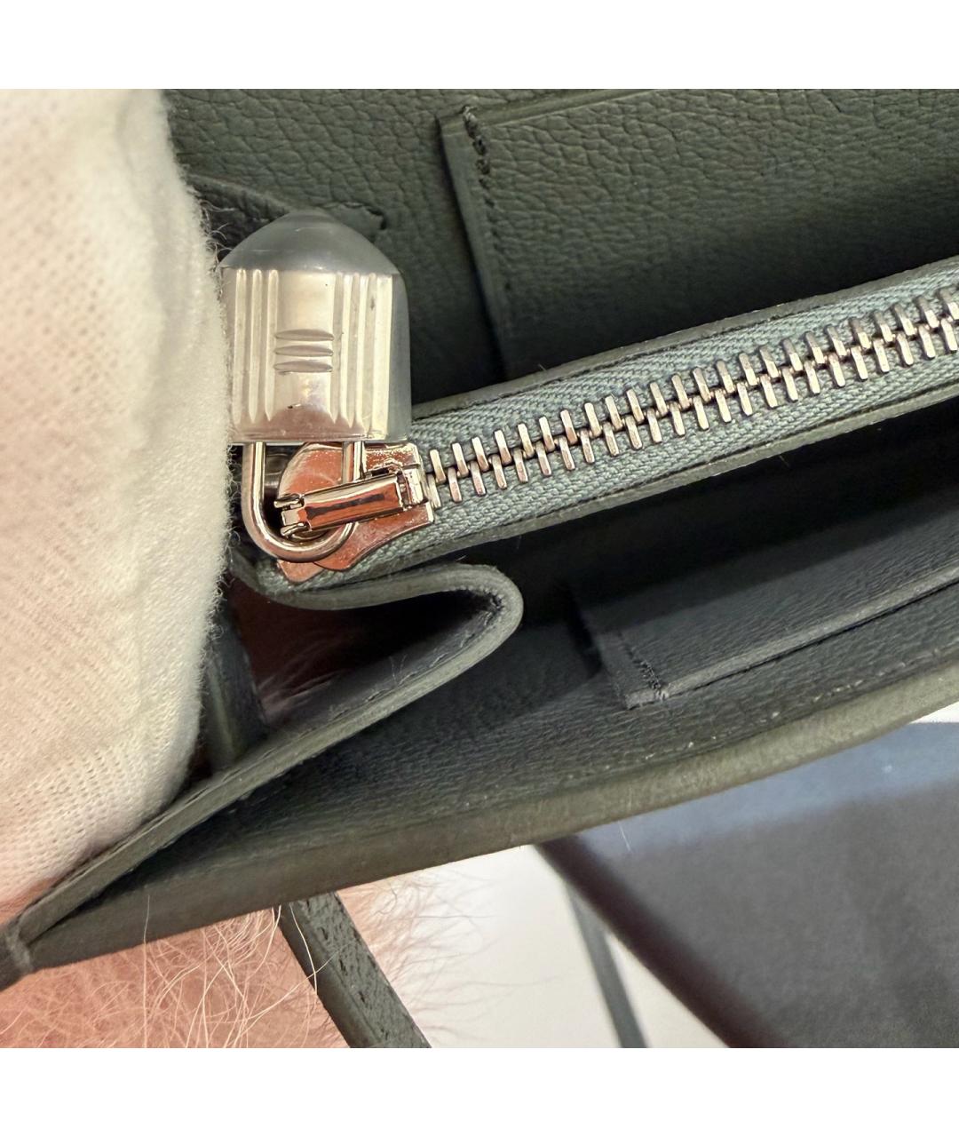 HERMES Серая кожаная сумка через плечо, фото 9