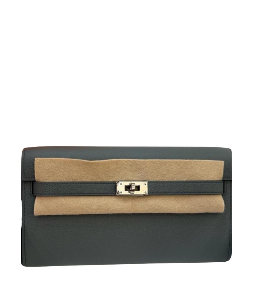 HERMES Серая кожаная сумка через плечо, фото 1