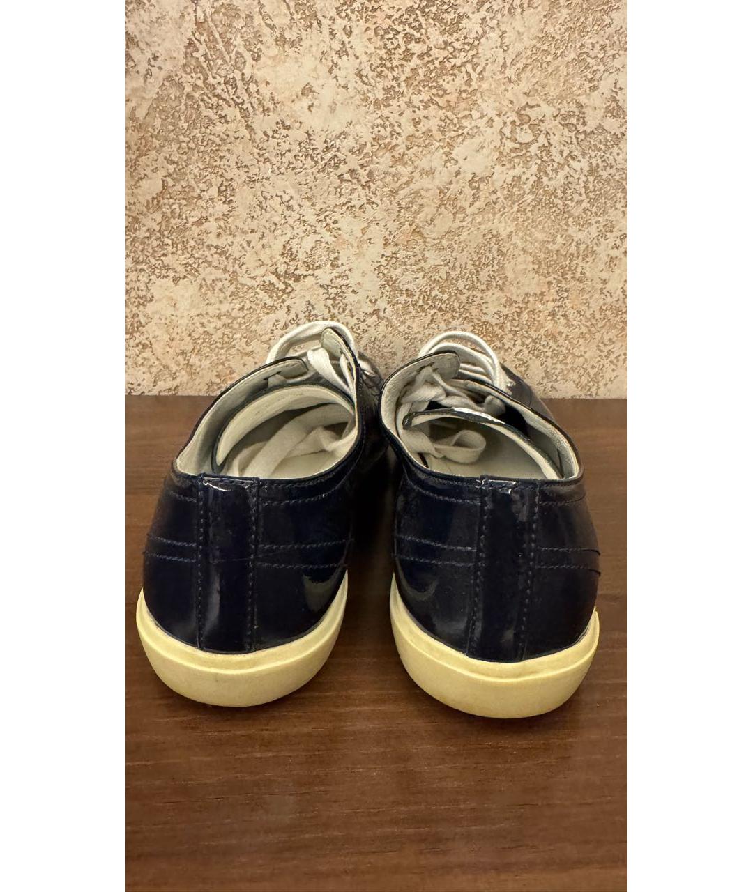 PRADA Темно-синие кеды из лакированной кожи, фото 4